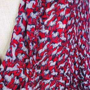 Red Horses Black White  Scarf 80 x 32"